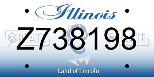 Z738198 Illinois License Plate