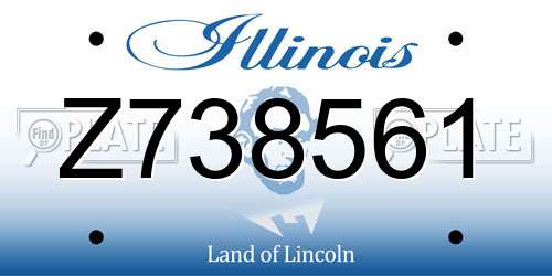 Z738561 Illinois License Plate
