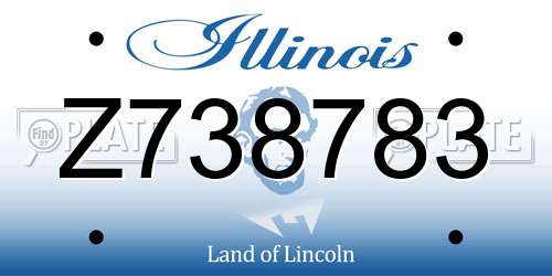 Z738783 Illinois License Plate