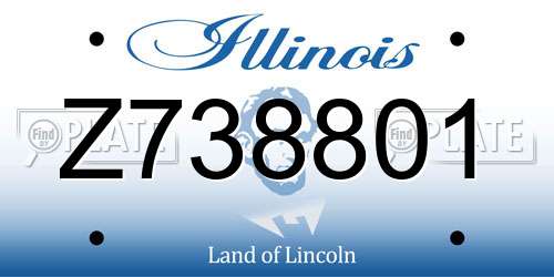 Z738801 Illinois License Plate
