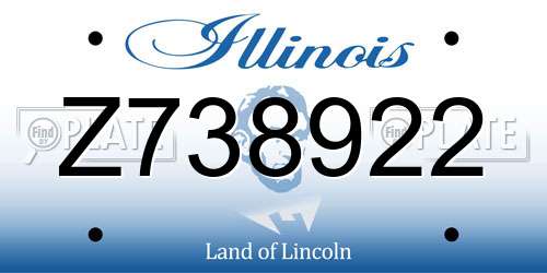 Z738922 Illinois License Plate