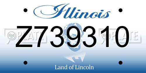 Z739310 Illinois License Plate