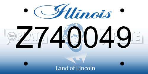 Z740049 Illinois License Plate