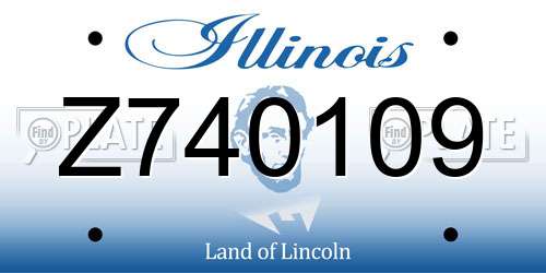 Z740109 Illinois License Plate