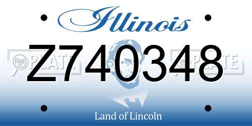 Z740348 Illinois License Plate