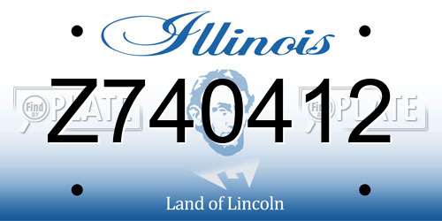 Z740412 Illinois License Plate