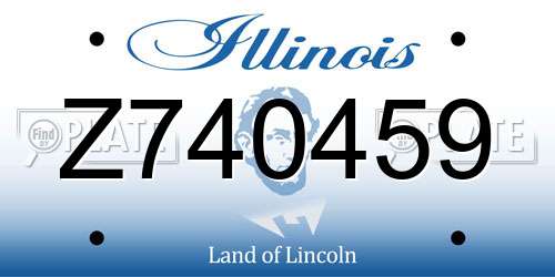 Z740459 Illinois License Plate