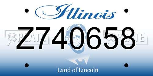 Z740658 Illinois License Plate