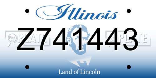 Z741443 Illinois License Plate