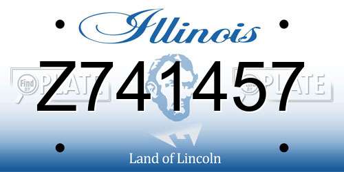 Z741457 Illinois License Plate