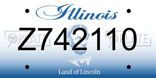 Z742110 Illinois License Plate