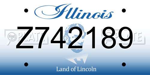 Z742189 Illinois License Plate
