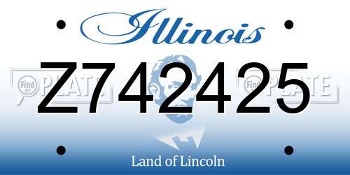 Z742425 Illinois License Plate
