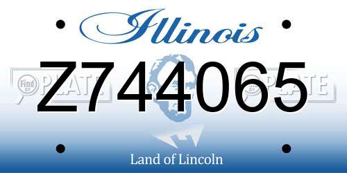 Z744065 Illinois License Plate