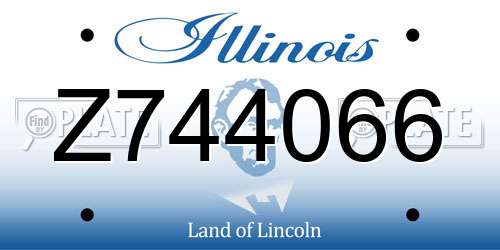 Z744066 Illinois License Plate