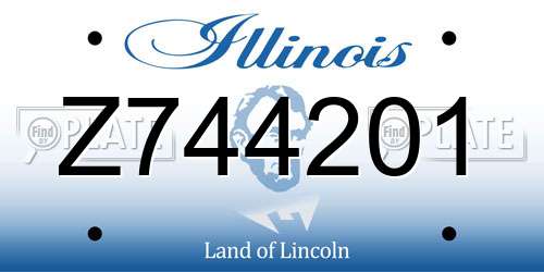 Z744201 Illinois License Plate
