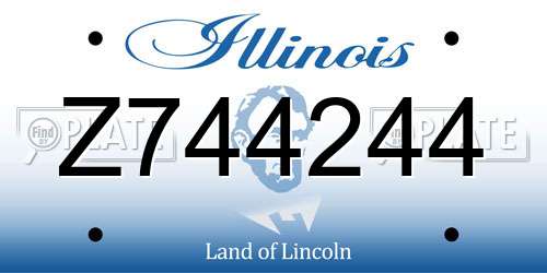Z744244 Illinois License Plate