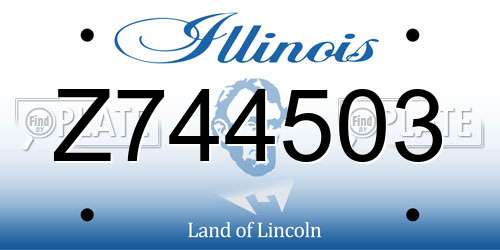 Z744503 Illinois License Plate