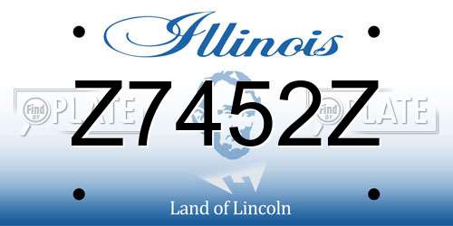 Z7452Z Illinois License Plate
