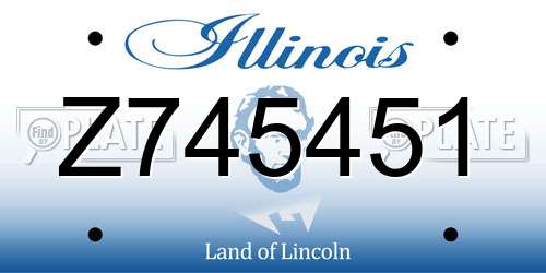 Z745451 Illinois License Plate