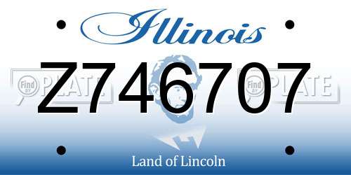 Z746707 Illinois License Plate