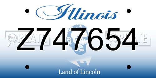 Z747654 Illinois License Plate