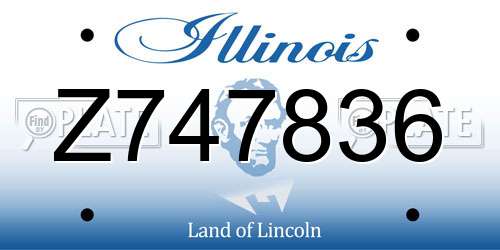 Z747836 Illinois License Plate