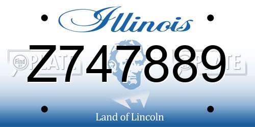 Z747889 Illinois License Plate