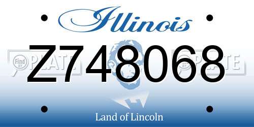 Z748068 Illinois License Plate