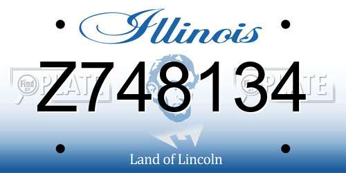 Z748134 Illinois License Plate