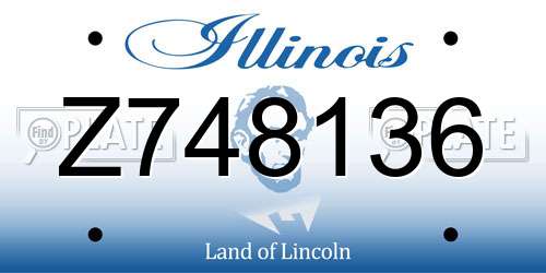 Z748136 Illinois License Plate