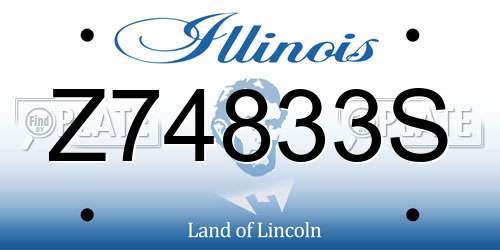 Z74833S Illinois License Plate