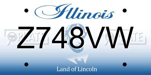 Z748VW Illinois License Plate