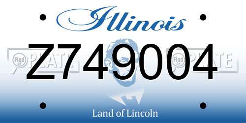 Z749004 Illinois License Plate