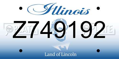 Z749192 Illinois License Plate