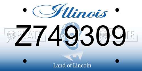 Z749309 Illinois License Plate