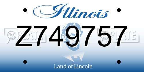Z749757 Illinois License Plate