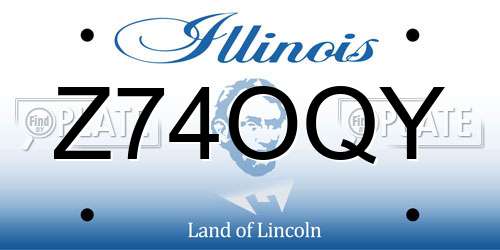 Z74OQY Illinois License Plate