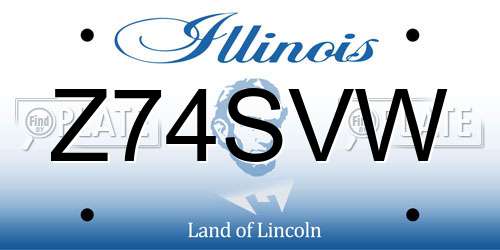 Z74SVW Illinois License Plate