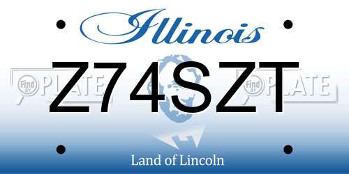 Z74SZT Illinois License Plate