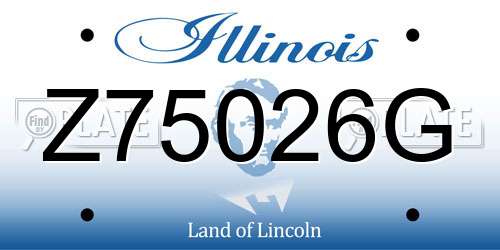 Z75026G Illinois License Plate