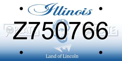 Z750766 Illinois License Plate