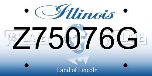 Z75076G Illinois License Plate