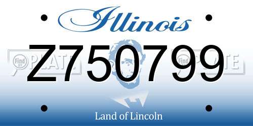 Z750799 Illinois License Plate