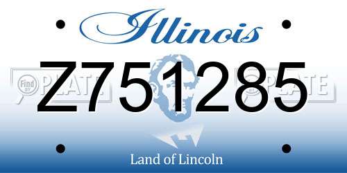 Z751285 Illinois License Plate