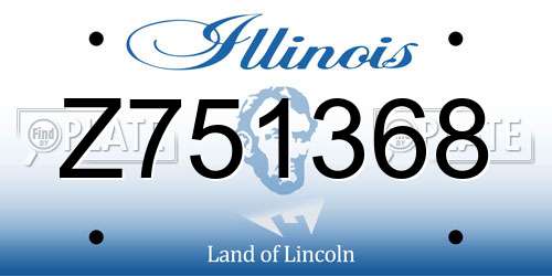 Z751368 Illinois License Plate
