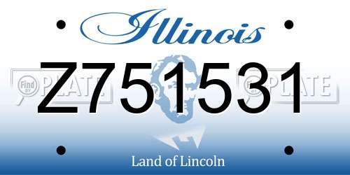 Z751531 Illinois License Plate