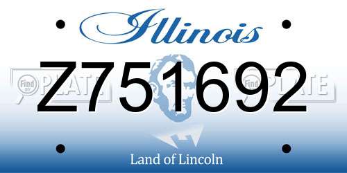 Z751692 Illinois License Plate