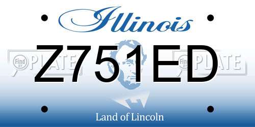 Z751ED Illinois License Plate