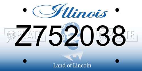 Z752038 Illinois License Plate